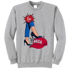 Kamala Harris With High Heels Stepping On Red Hat 2024 Sweatshirt