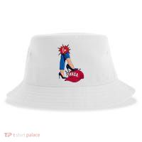 Kamala Harris With High Heels Stepping On Red Hat 2024 Sustainable Bucket Hat