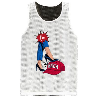 Kamala Harris With High Heels Stepping On Red Hat 2024 Mesh Reversible Basketball Jersey Tank