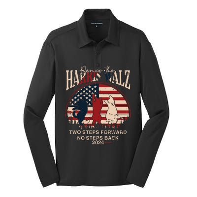 Kamala Harris Walz 2024 Waltz Dance 2 Steps Forward Not Back Silk Touch Performance Long Sleeve Polo