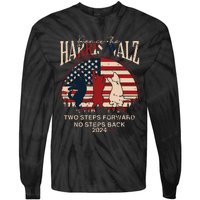 Kamala Harris Walz 2024 Waltz Dance 2 Steps Forward Not Back Tie-Dye Long Sleeve Shirt