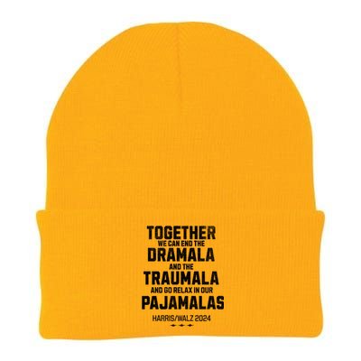 Kamala Harris Walz 2024 We Can End Dramala Traumala Knit Cap Winter Beanie