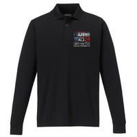 Kamala Harris Walz Mind Your Own Damn Business Performance Long Sleeve Polo