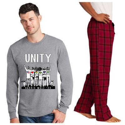 Kamala Harris Walz Women 2024 Unity Over Division Long Sleeve Pajama Set