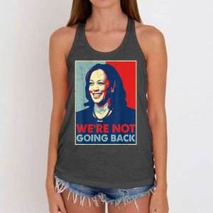 Kamala Harris Were Not Going Back Vote For 2024 President Gift Women's Knotted Racerback Tank