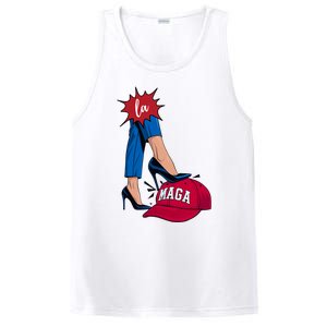 Kamala Harris With High Heels Stepping On Red Hat 2024 Funny PosiCharge Competitor Tank