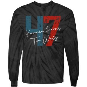 Kamala Harris Walz 2024 Harris Waltz President Democratic 47 Tie-Dye Long Sleeve Shirt