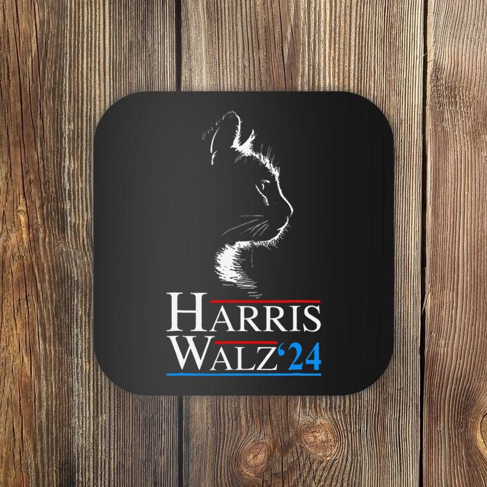 Kamala Harris Walz 2024 Harris Waltz Vp President Cat Ladies Gift Coaster