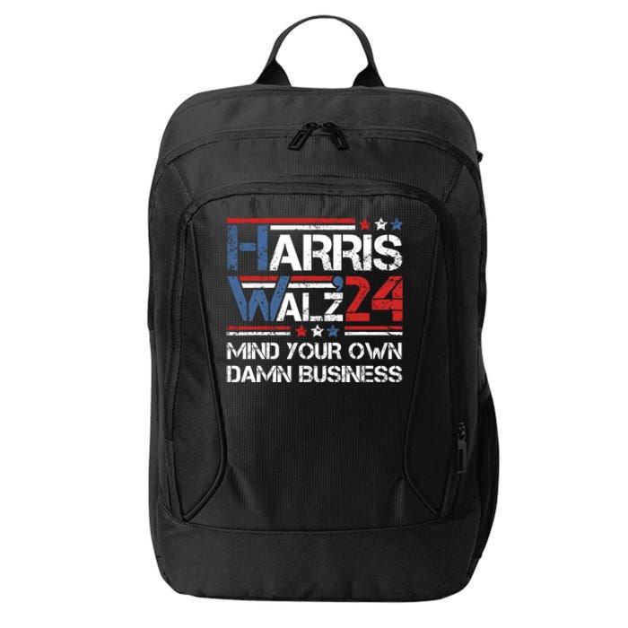 Kamala Harris Walz Waltz Mind Your Own Damn Business City Backpack