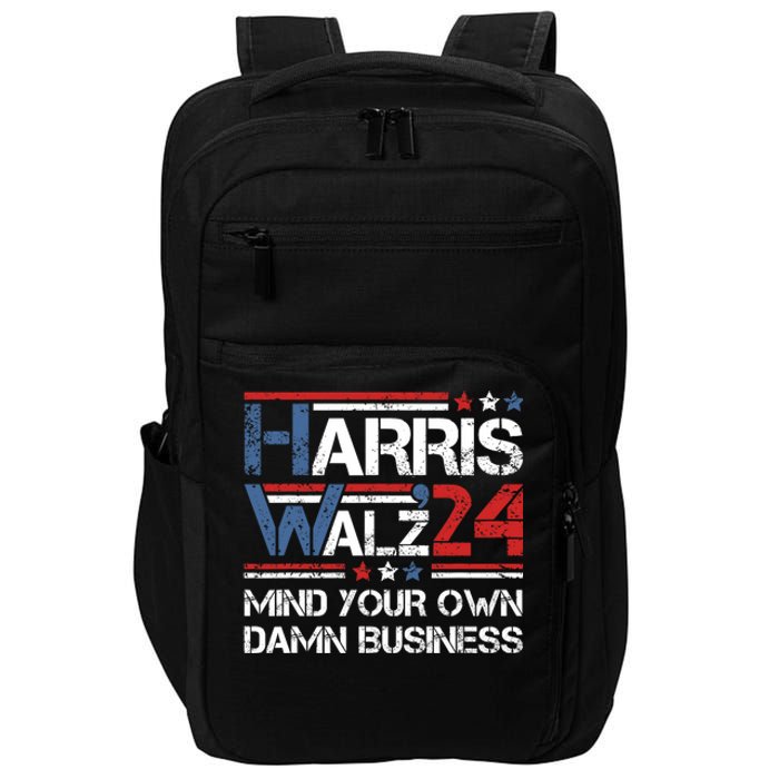 Kamala Harris Walz Waltz Mind Your Own Damn Business Impact Tech Backpack