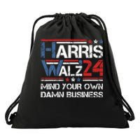 Kamala Harris Walz Waltz Mind Your Own Damn Business Drawstring Bag