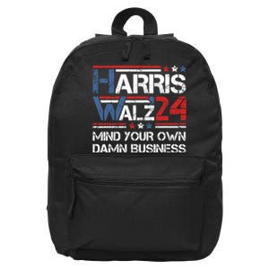 Kamala Harris Walz Waltz Mind Your Own Damn Business 16 in Basic Backpack