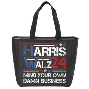 Kamala Harris Walz Waltz Mind Your Own Damn Business Zip Tote Bag