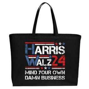 Kamala Harris Walz Waltz Mind Your Own Damn Business Cotton Canvas Jumbo Tote