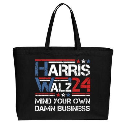 Kamala Harris Walz Waltz Mind Your Own Damn Business Cotton Canvas Jumbo Tote