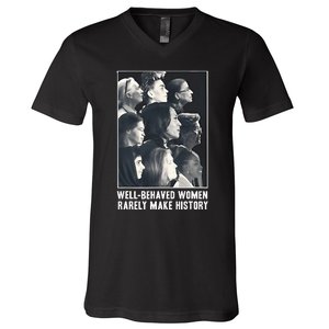 Kamala Harris Wellbehaved Women Rarely Make History V-Neck T-Shirt