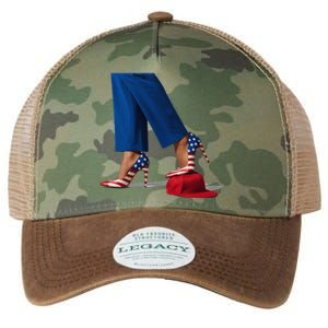 Kamala Harris With High Heels Stepping On Red Hat Gift Legacy Tie Dye Trucker Hat