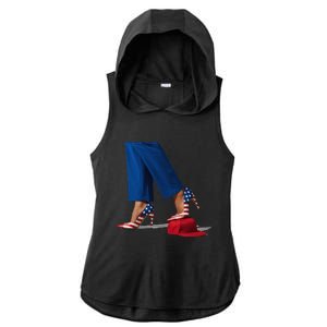 Kamala Harris With High Heels Stepping On Red Hat Gift Ladies PosiCharge Tri-Blend Wicking Draft Hoodie Tank