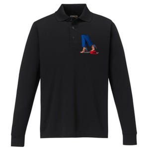 Kamala Harris With High Heels Stepping On Red Hat Gift Performance Long Sleeve Polo