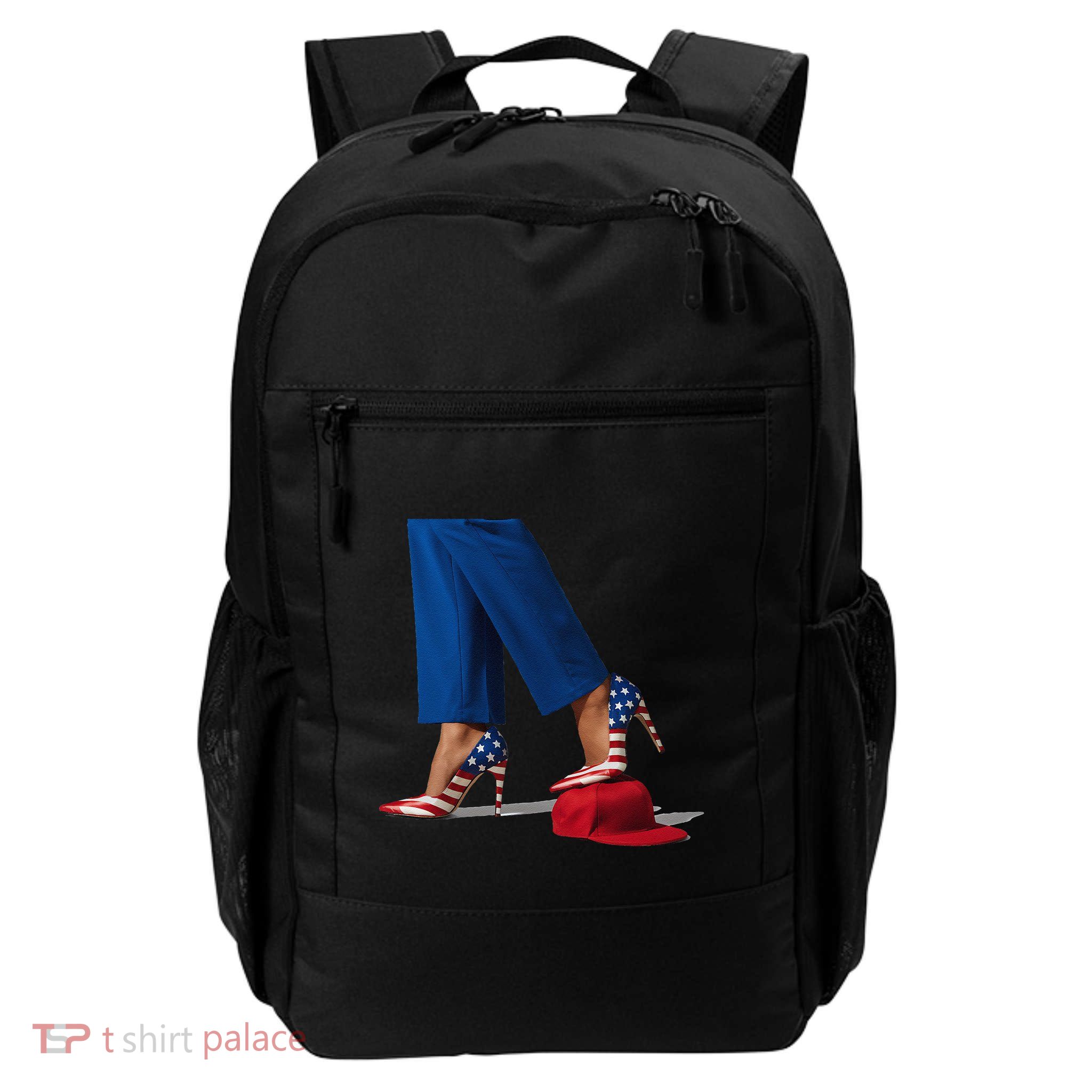 Kamala Harris With High Heels Stepping On Red Hat Gift Daily Commute Backpack