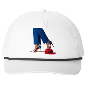 Kamala Harris With High Heels Stepping On Red Hat Gift Snapback Five-Panel Rope Hat