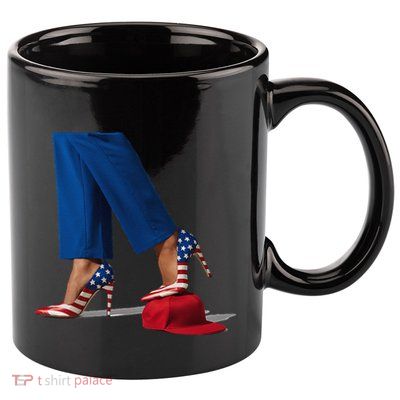 Kamala Harris With High Heels Stepping On Red Hat Gift 11oz C Handle Ceramic Mug