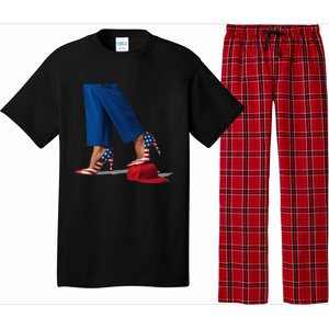 Kamala Harris With High Heels Stepping On Red Hat Gift Pajama Set