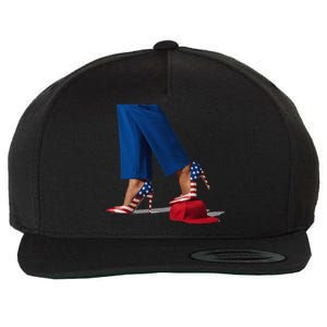 Kamala Harris With High Heels Stepping On Red Hat Gift Wool Snapback Cap