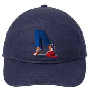 Kamala Harris With High Heels Stepping On Red Hat Gift 7-Panel Snapback Hat