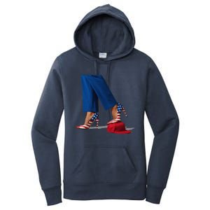 Kamala Harris With High Heels Stepping On Red Hat Gift Women's Pullover Hoodie