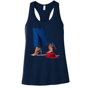 Kamala Harris With High Heels Stepping On Red Hat Gift Women's Racerback Tank