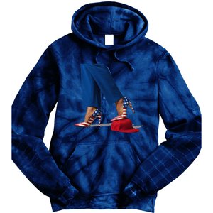 Kamala Harris With High Heels Stepping On Red Hat Gift Tie Dye Hoodie