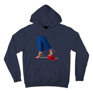 Kamala Harris With High Heels Stepping On Red Hat Gift Tall Hoodie