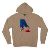 Kamala Harris With High Heels Stepping On Red Hat Gift Hoodie