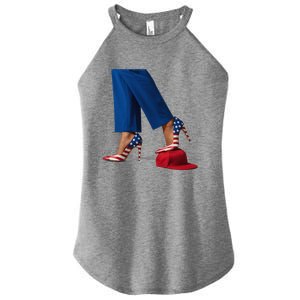 Kamala Harris With High Heels Stepping On Red Hat Gift Women's Perfect Tri Rocker Tank