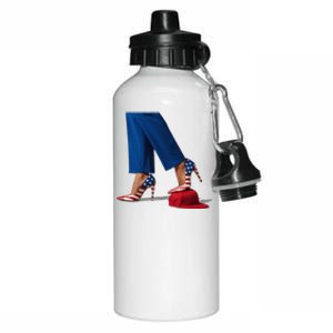 Kamala Harris With High Heels Stepping On Red Hat Gift Aluminum Water Bottle