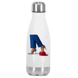 Kamala Harris With High Heels Stepping On Red Hat Gift Stainless Steel Insulated Water Bottle