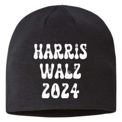 Kamala Harris Walz 2024 Spider Letter Font Halloween Sustainable Beanie