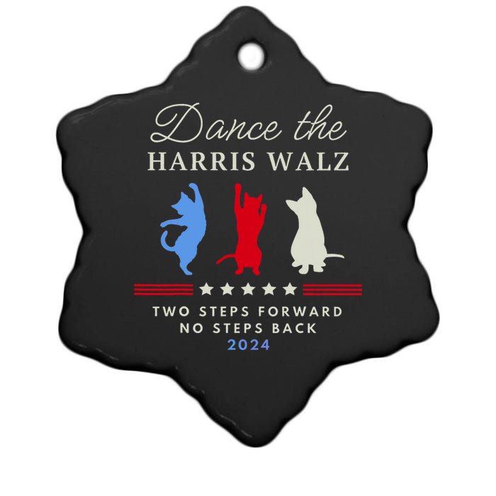 Kamala Harris Walz 2024 Waltz Dance 2 Steps Forward Not Back Ceramic Star Ornament