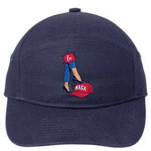 Kamala Harris With High Heels Stepping On Red Hat 2024 Funny 7-Panel Snapback Hat