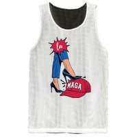 Kamala Harris With High Heels Stepping On Red Hat 2024 Funny Mesh Reversible Basketball Jersey Tank