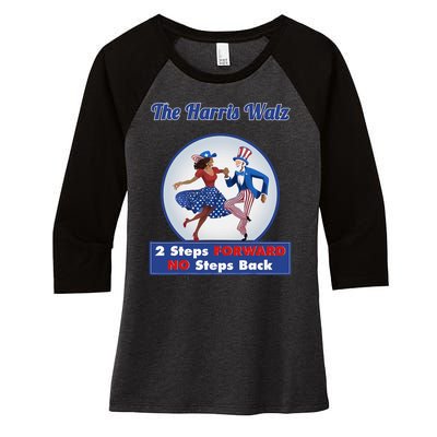 Kamala Harris Walz 2024 Waltz Dance 2 Steps Forward Not Back Women's Tri-Blend 3/4-Sleeve Raglan Shirt