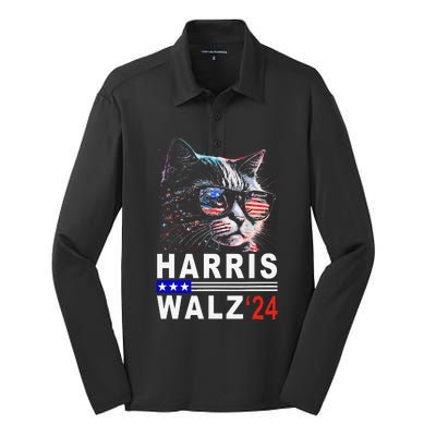 Kamala Harris Walz 2024 Harris Waltz Democratic Vp President Silk Touch Performance Long Sleeve Polo