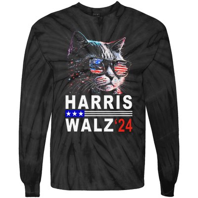 Kamala Harris Walz 2024 Harris Waltz Democratic Vp President Tie-Dye Long Sleeve Shirt