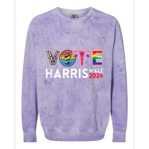 Kamala Harris Walz 2024 Lgbt Vote Harris Walz Waltz Colorblast Crewneck Sweatshirt