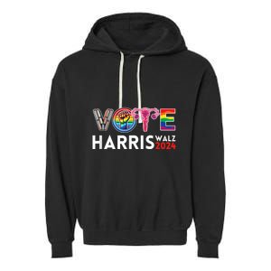 Kamala Harris Walz 2024 Lgbt Vote Harris Walz Waltz Garment-Dyed Fleece Hoodie