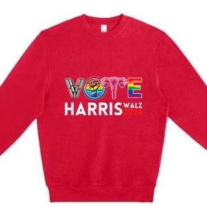 Kamala Harris Walz 2024 Lgbt Vote Harris Walz Waltz Premium Crewneck Sweatshirt