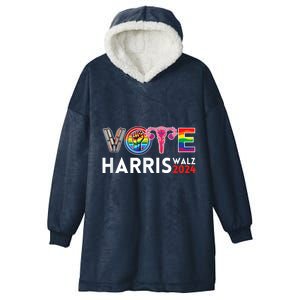 Kamala Harris Walz 2024 Lgbt Vote Harris Walz Waltz Hooded Wearable Blanket