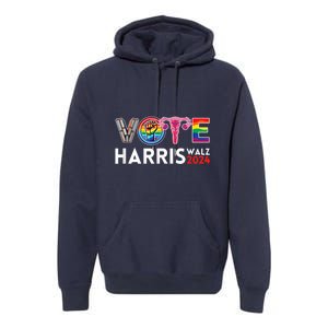 Kamala Harris Walz 2024 Lgbt Vote Harris Walz Waltz Premium Hoodie