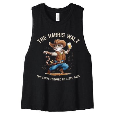 Kamala Harris Walz 2024 Waltz Dance 2 Steps Forward Not Back Women's Racerback Cropped Tank